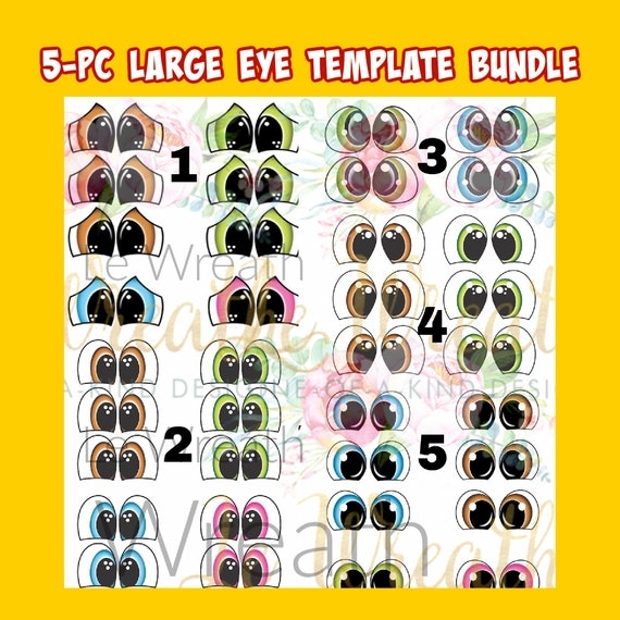 Large Downloadable Eye Template Bundle 5pc Digital Eye Templates DIY 