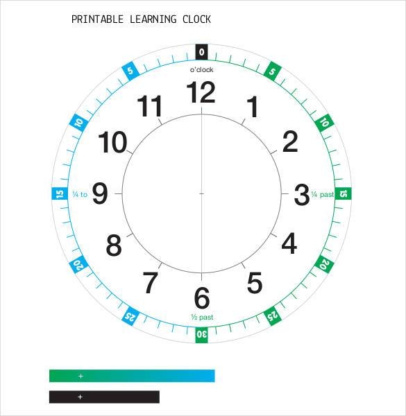 free printable learning clock