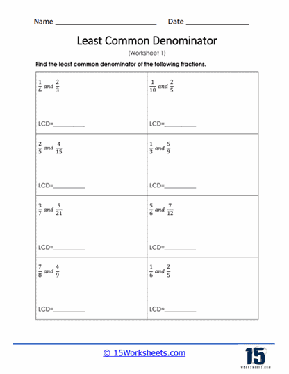 Least Common Denominator Worksheets 15 Worksheets Worksheets 