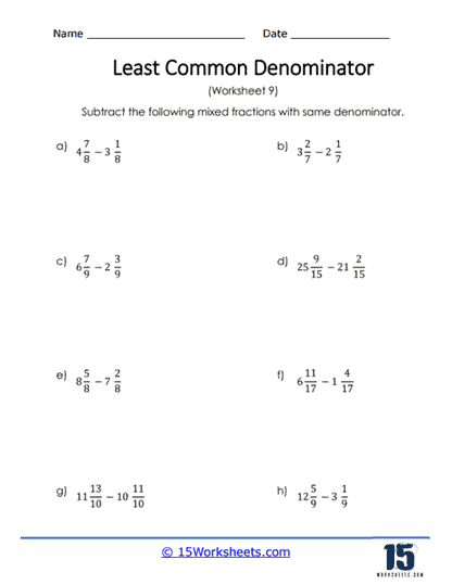 Least Common Denominator Worksheets 15 Worksheets Worksheets 