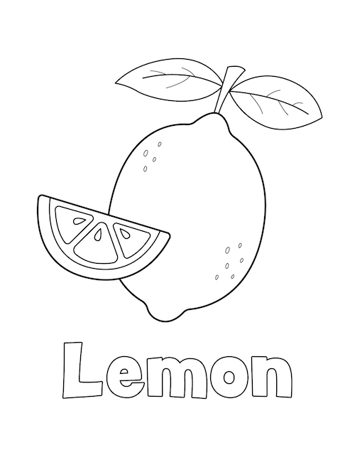 Lemon Coloring Page Little Bee Family