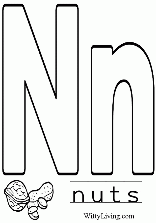 Letter N Coloring Page