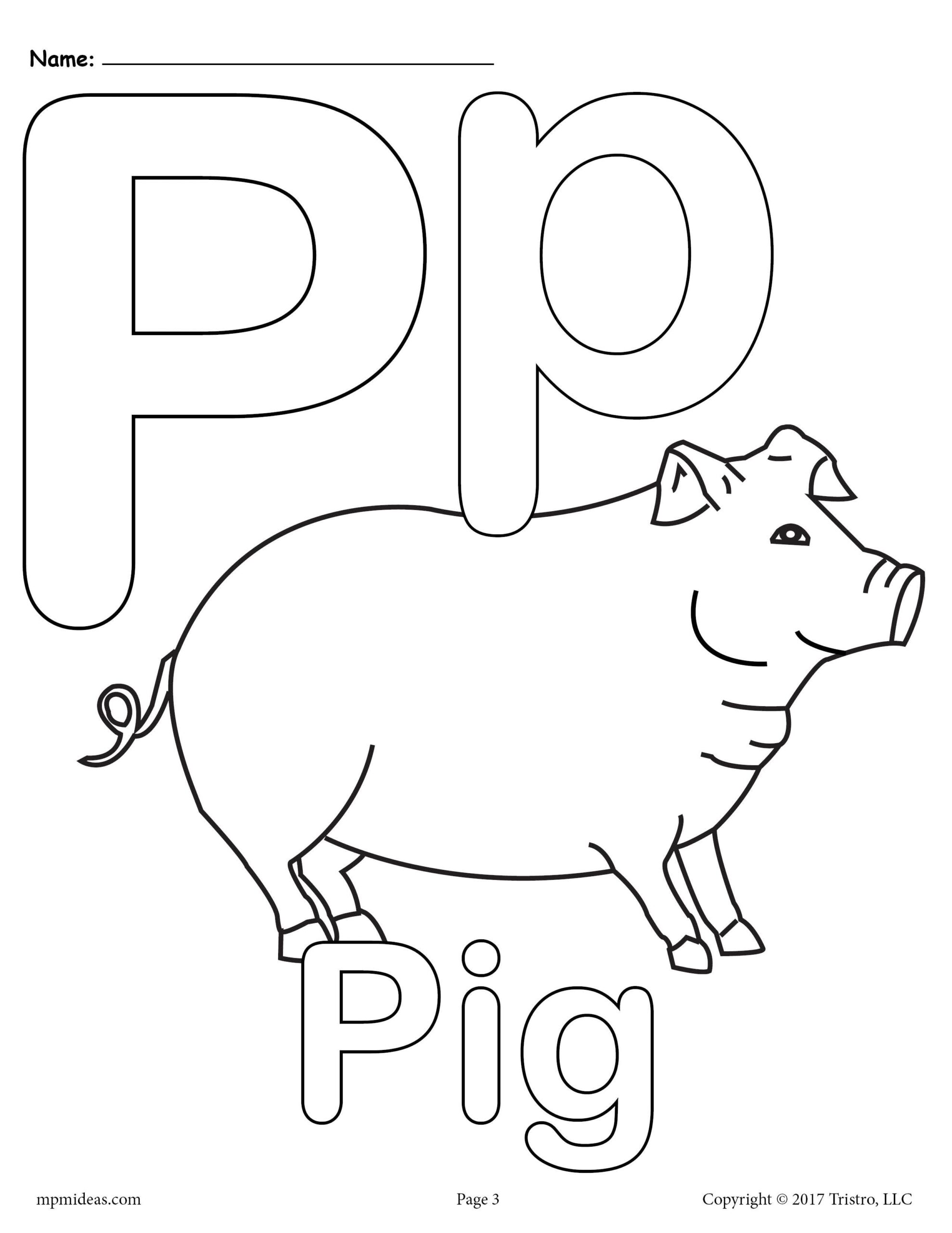 Letter P Alphabet Coloring Pages 3 Printable Versions Alphabet