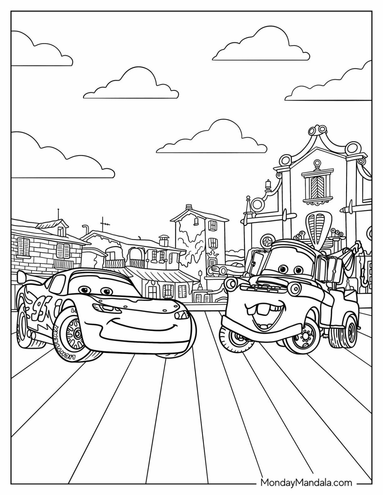 Lightning Mcqueen And Mater Coloring Pages