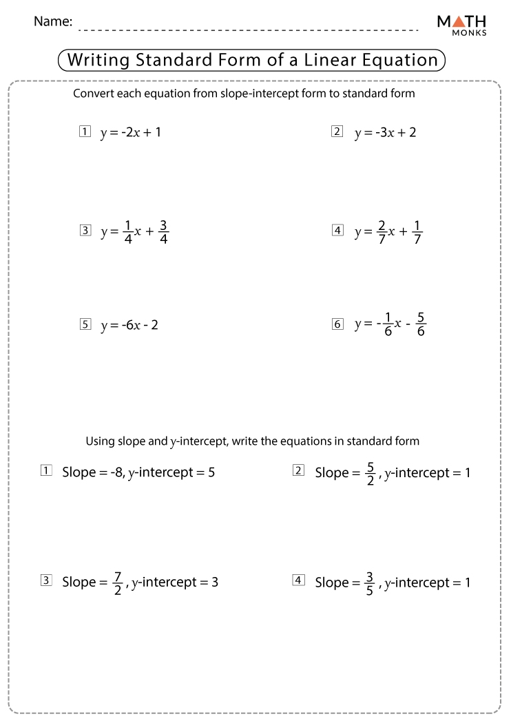 equation worksheets