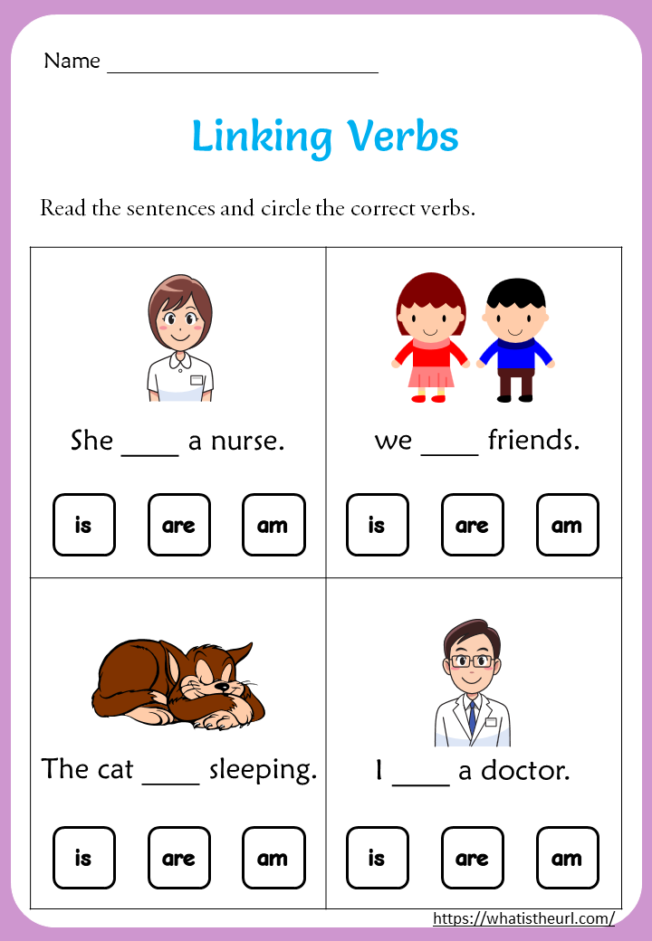 Linking verbs worksheets Your Home Teacher