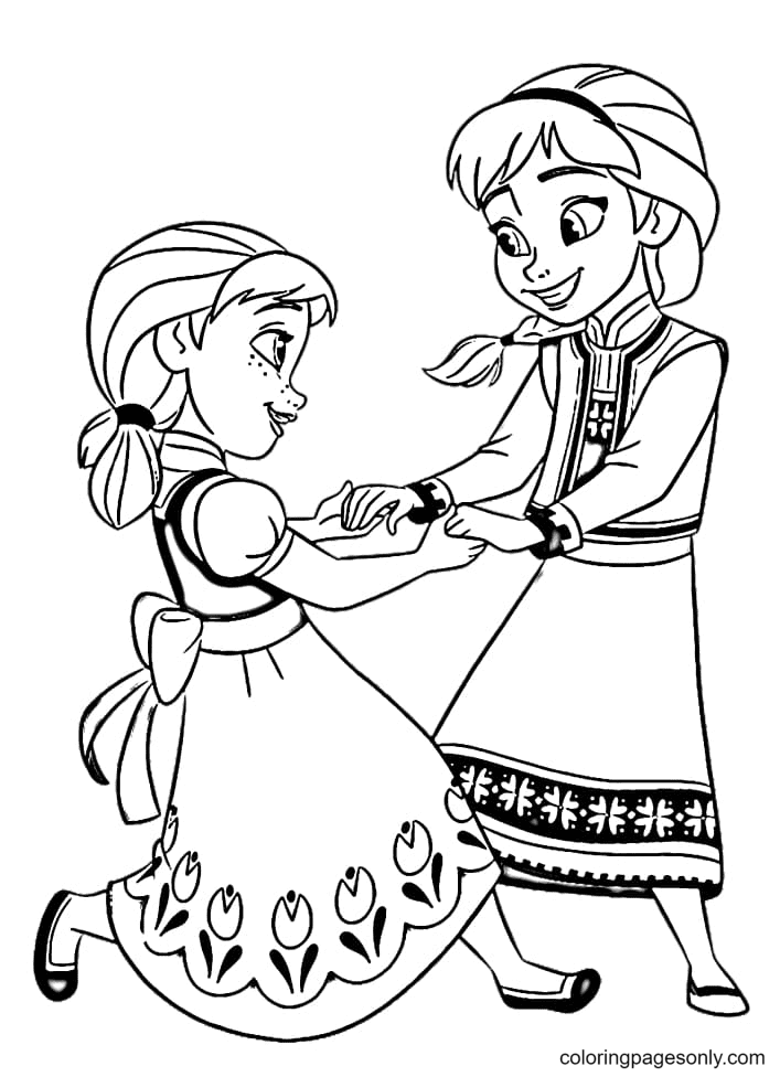 anna and elsa free coloring pages