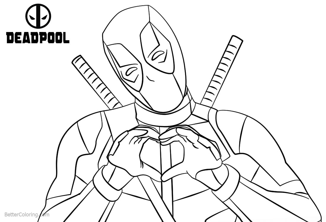 Lovely Deadpool Coloring Pages Free Printable Coloring Pages