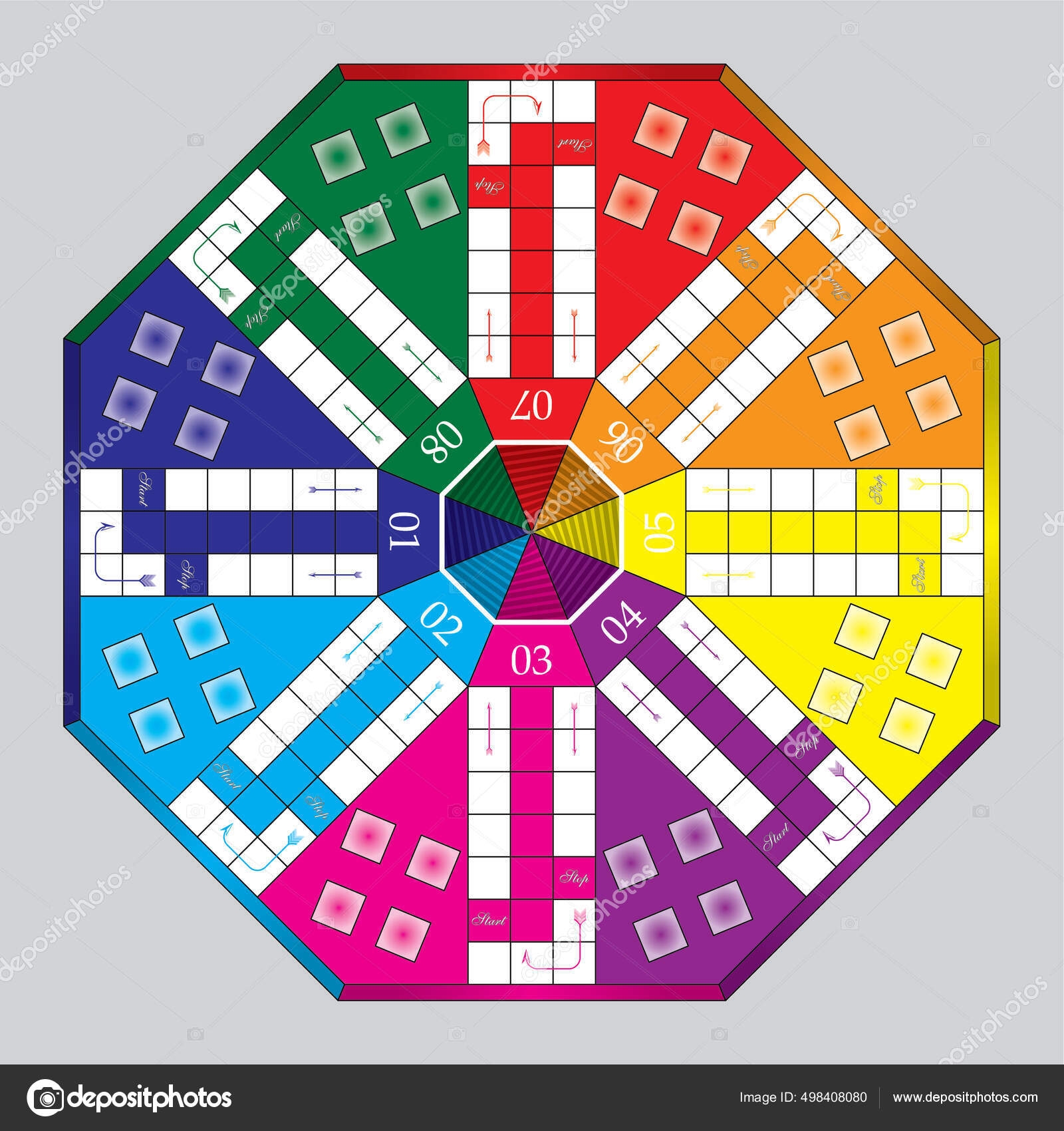 Ludo Board Game Ready Print Famous Ludo Board Game Design Stock Vector