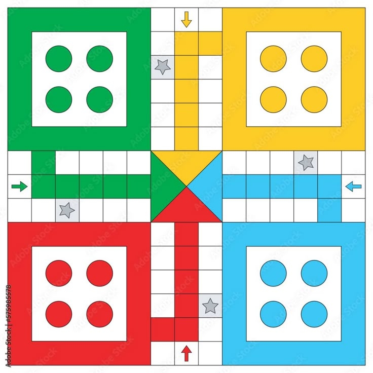 Ludo Board Template Printable Vector
