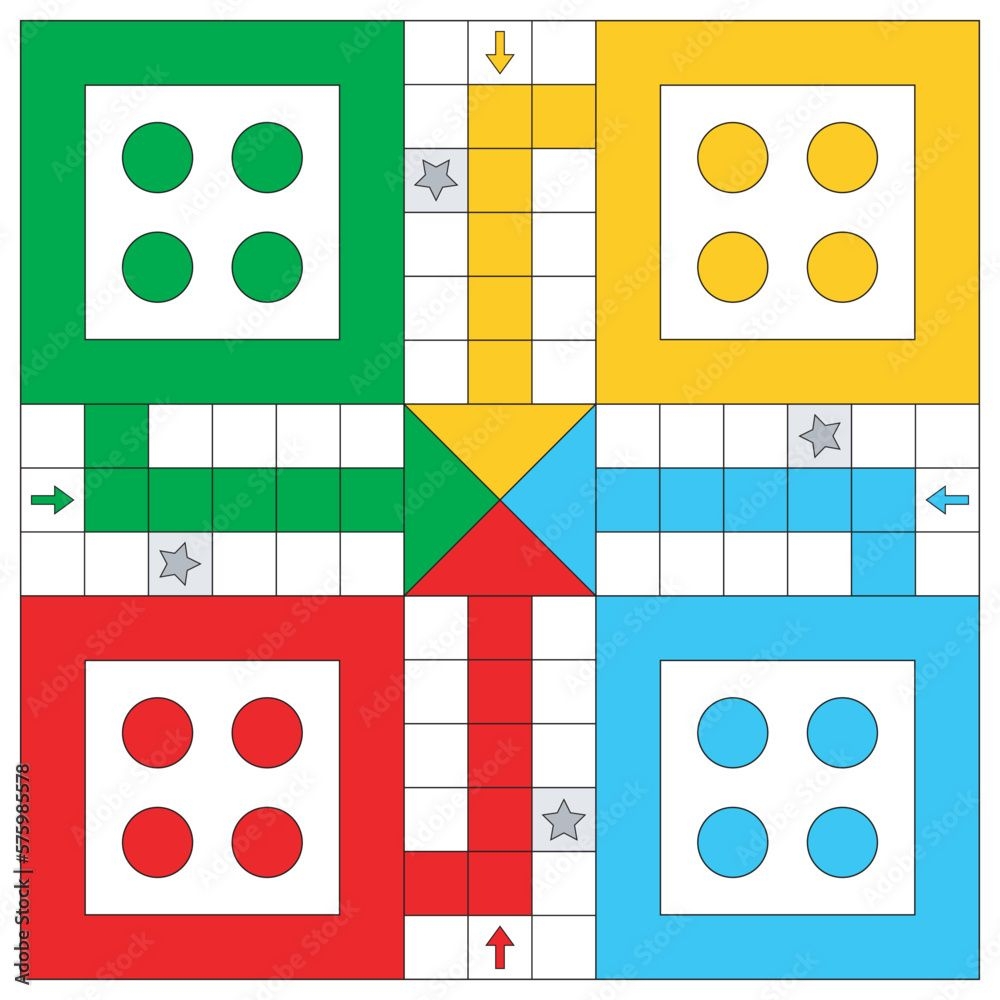 Ludo Board Template Printable Vector