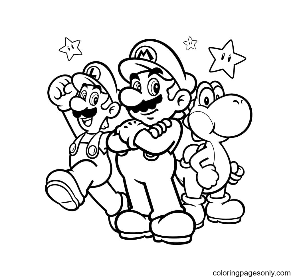 Luigi Mario Coloring Pages