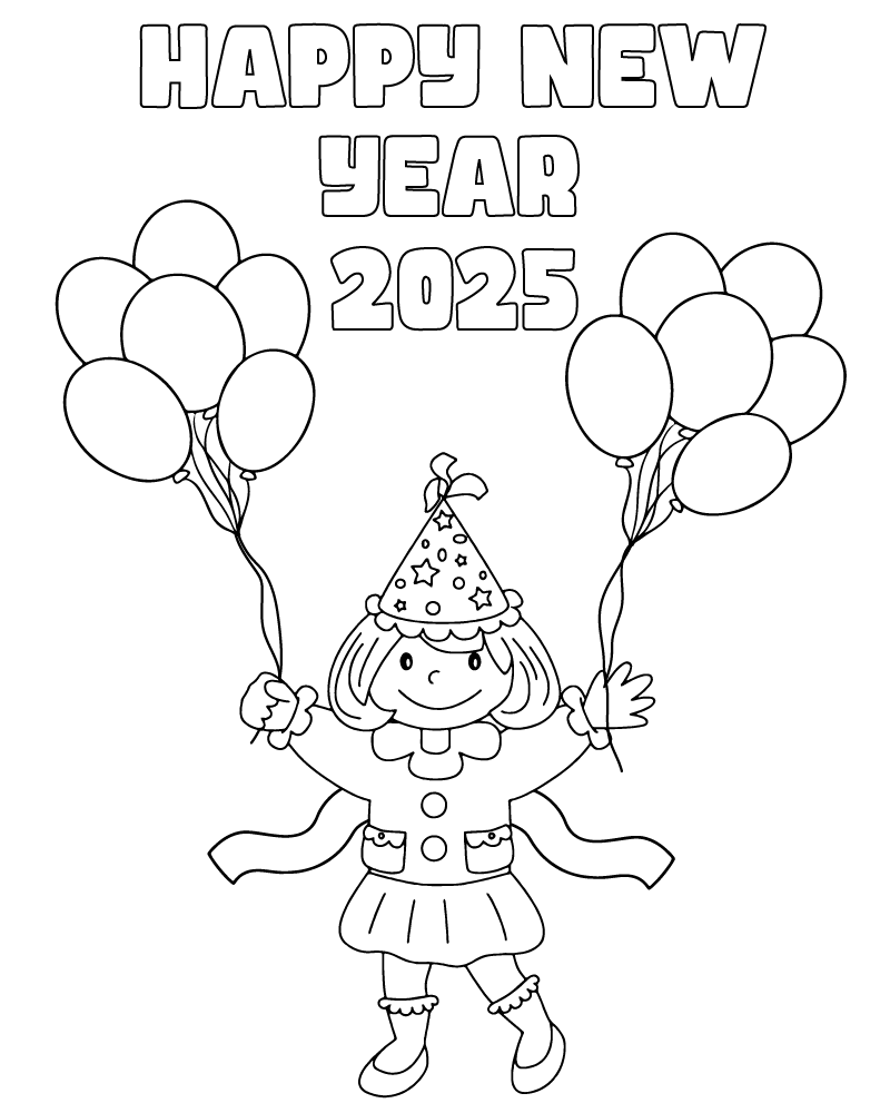 2025 coloring page free printable