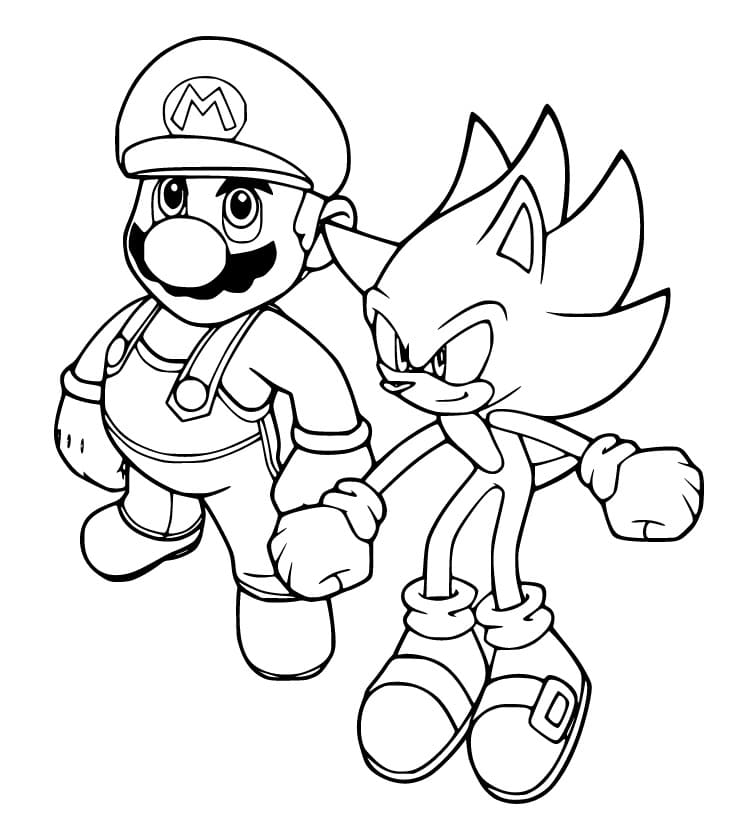 Mario And Sonic Coloring Pages Coloring Book 