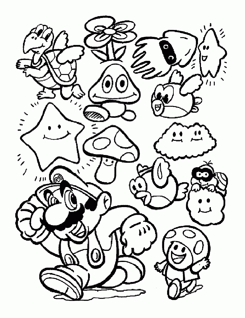 Mario Color Pages Free
