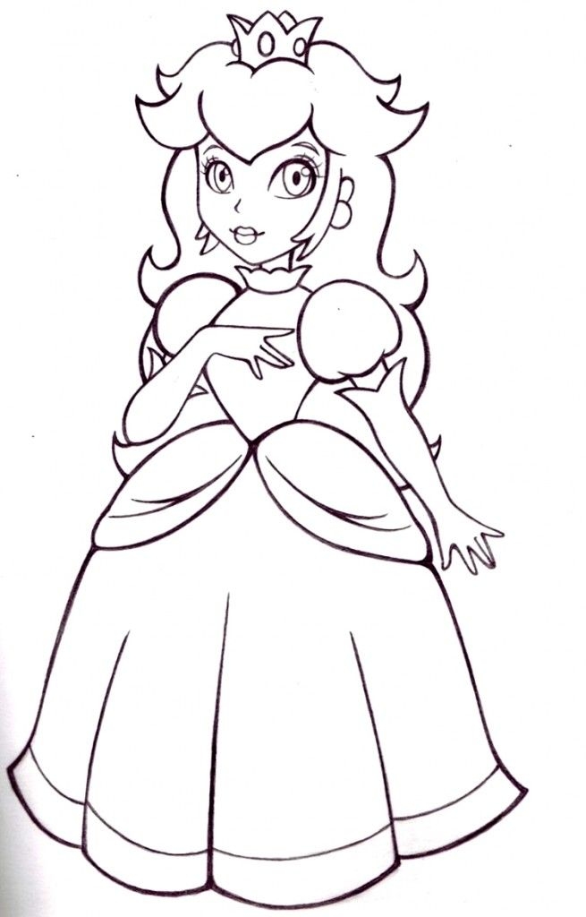 Mario Bros Peach Coloring Pages Coloring Home