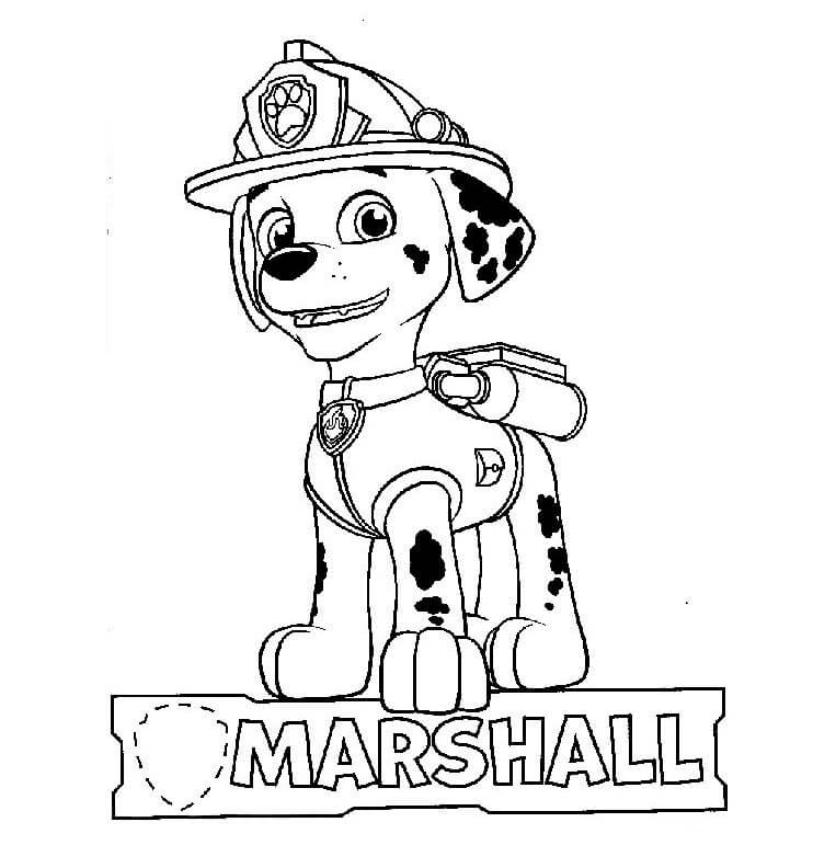 Marshall Paw Patrol Color Page