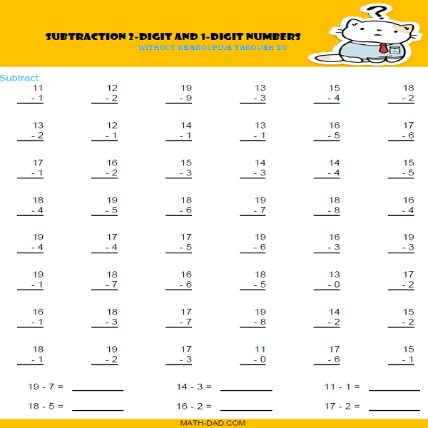 Math Worksheet Math Dad Worksheets Library