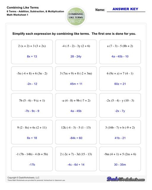 dad's math worksheets