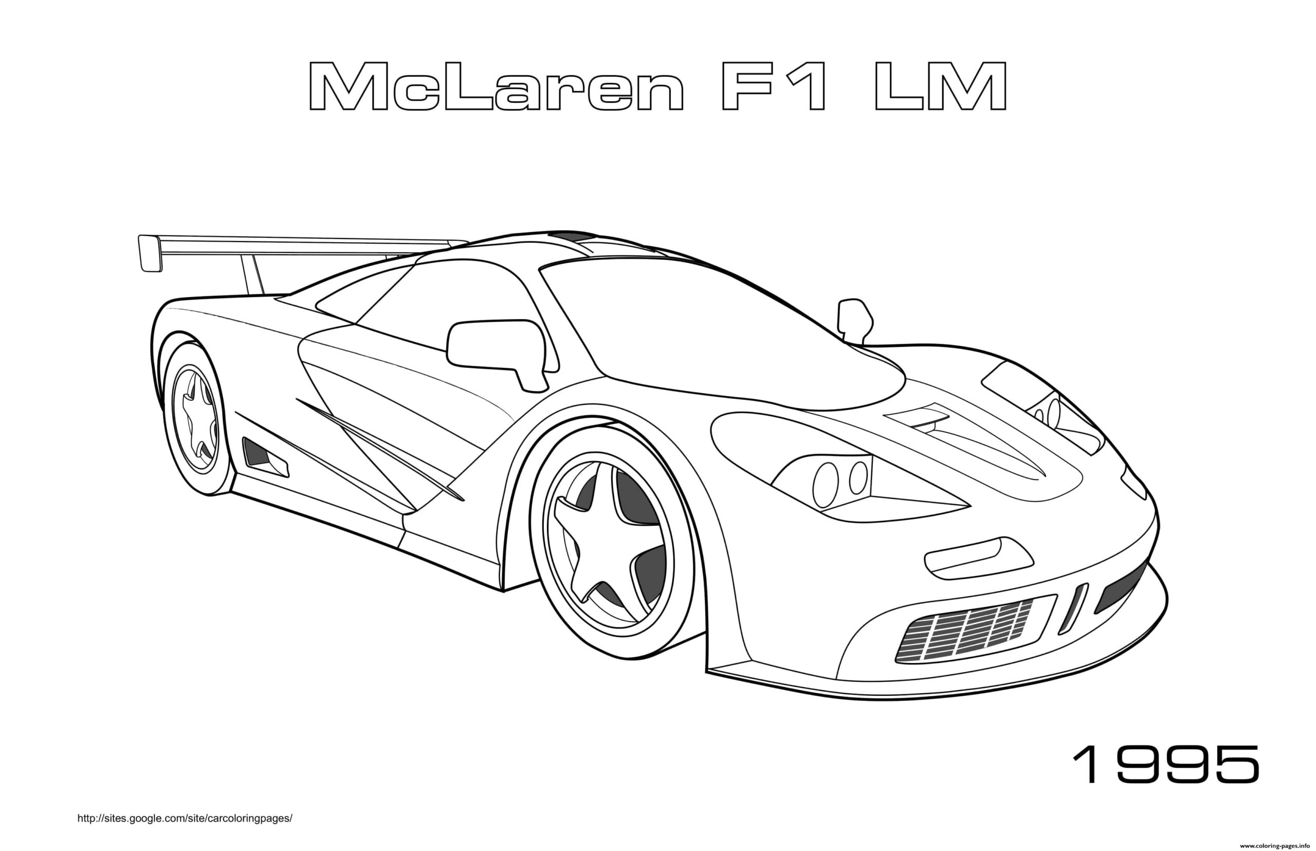 Mclaren F1 Lm 1995 Coloring Page Printable