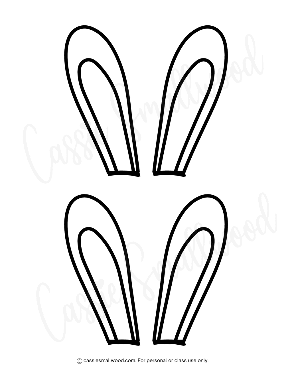 Medium Round Bunny Ear Printable Cassie Smallwood