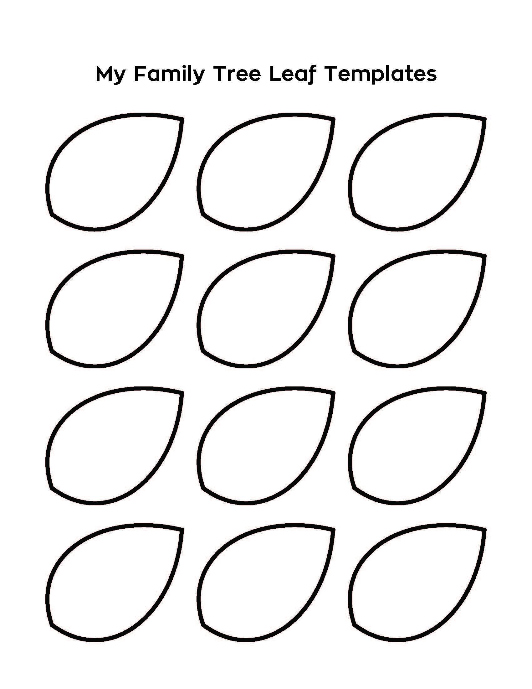 Meeting 10 Leaf Templates For Family Tree Activity Print Leaf 