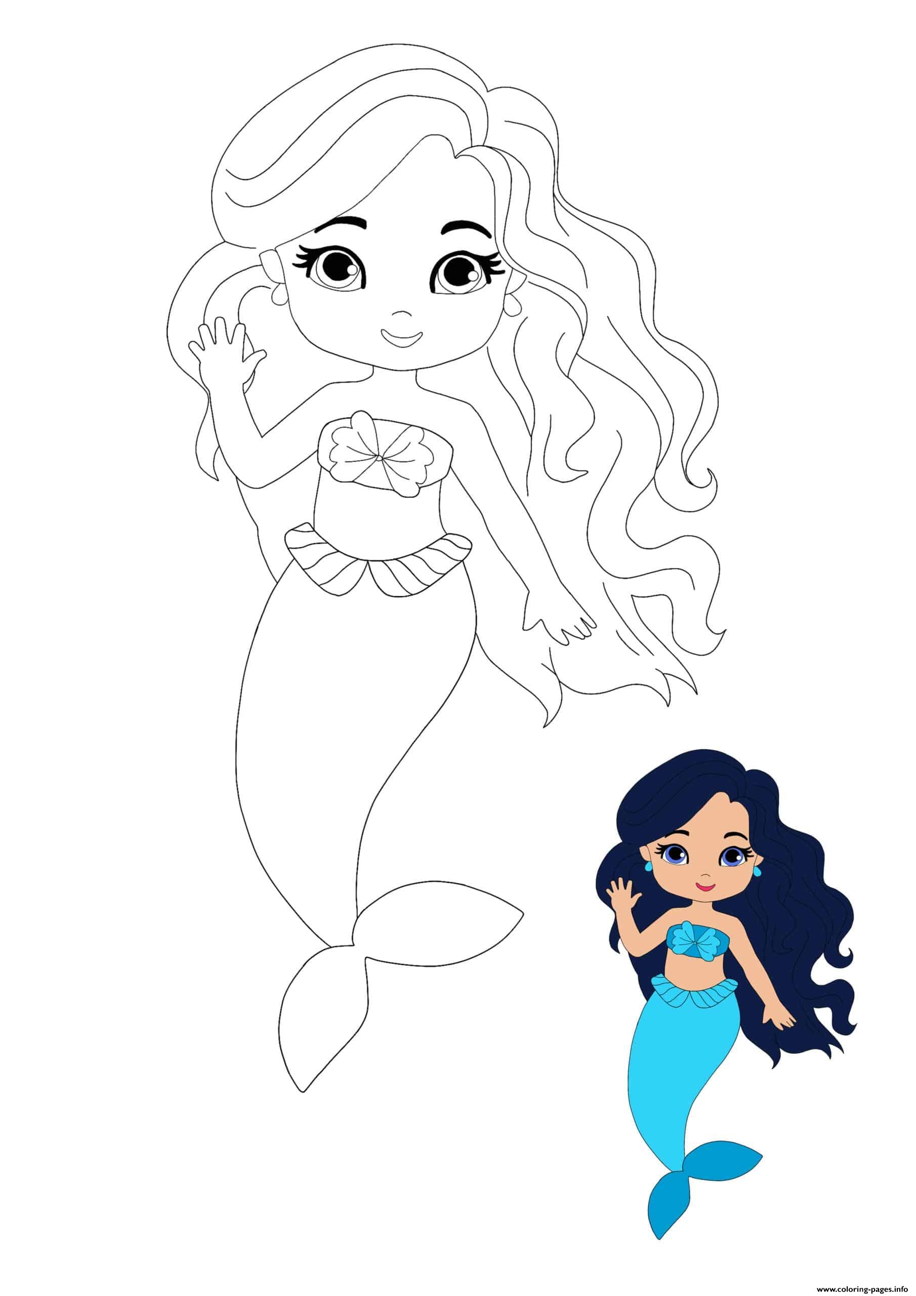 free coloring pages mermaid
