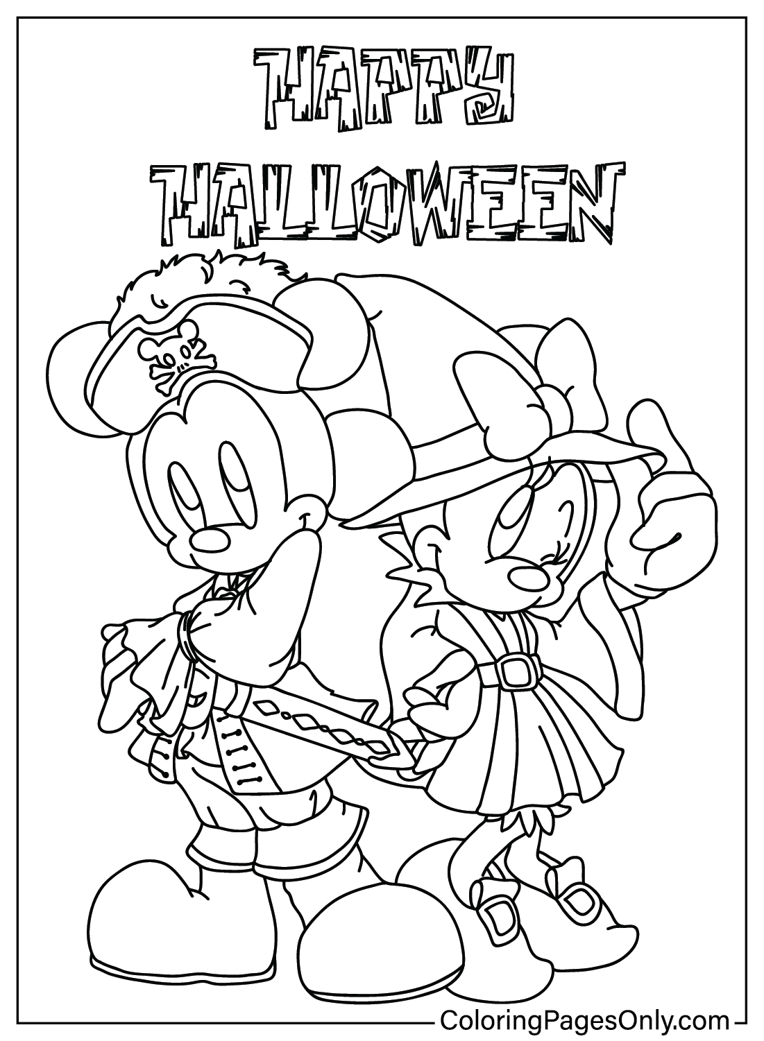 Mickey Halloween Coloring Page Free Free Printable Coloring Pages