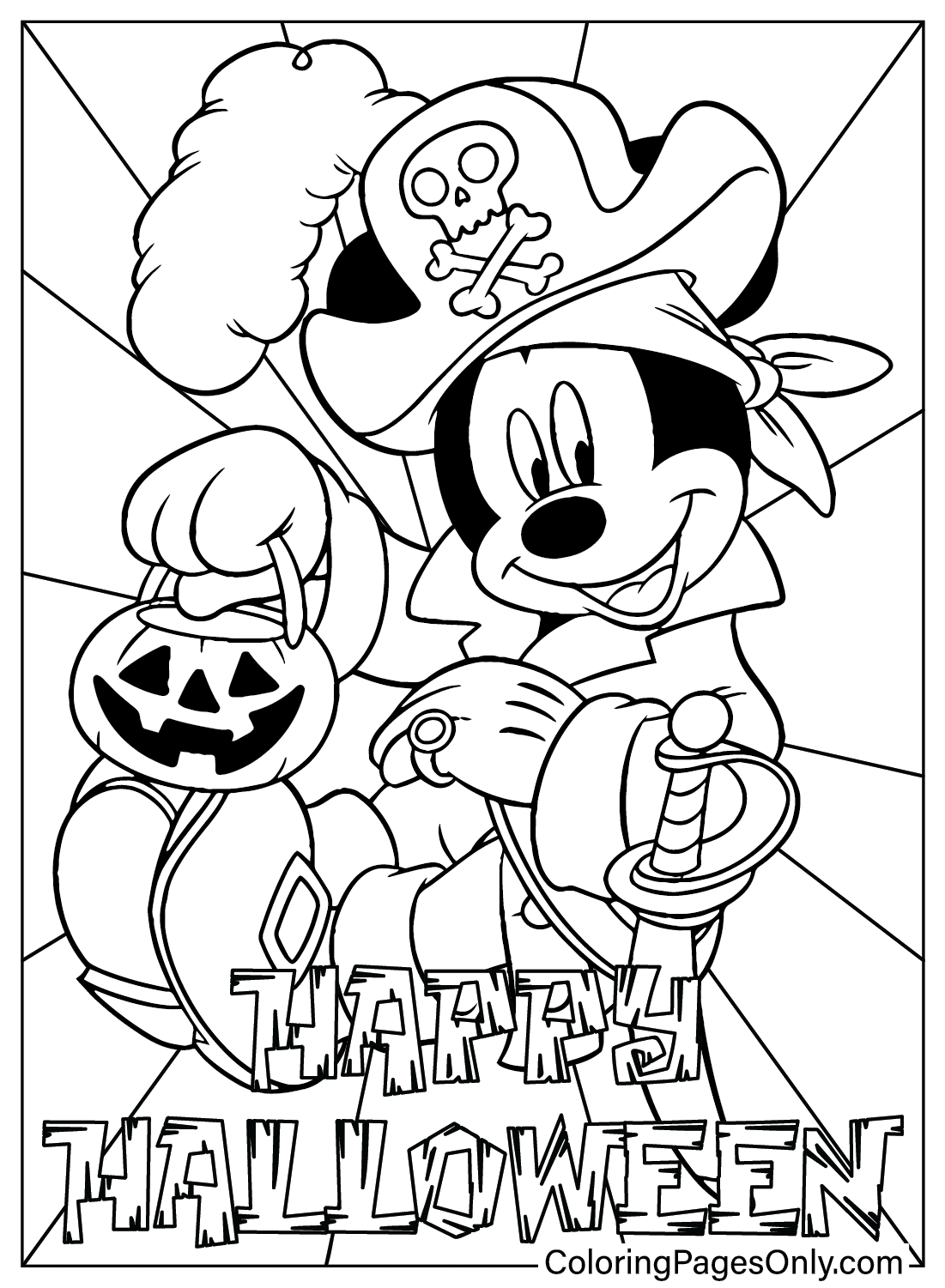 Mickey Halloween Coloring Sheet Free Printable Coloring Pages
