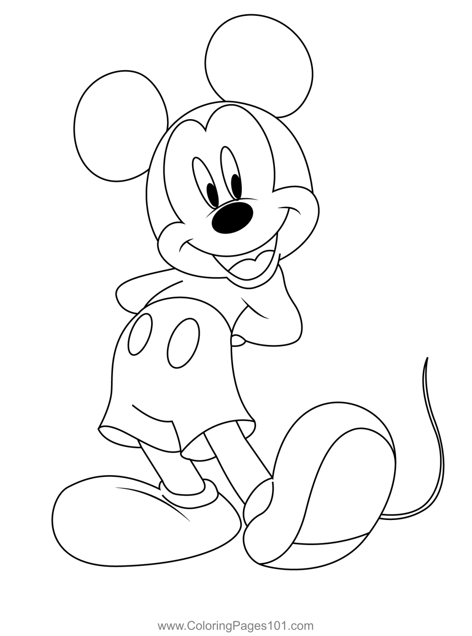 Mickey Mouse Cutout Coloring Page For Kids Free Mickey Mouse