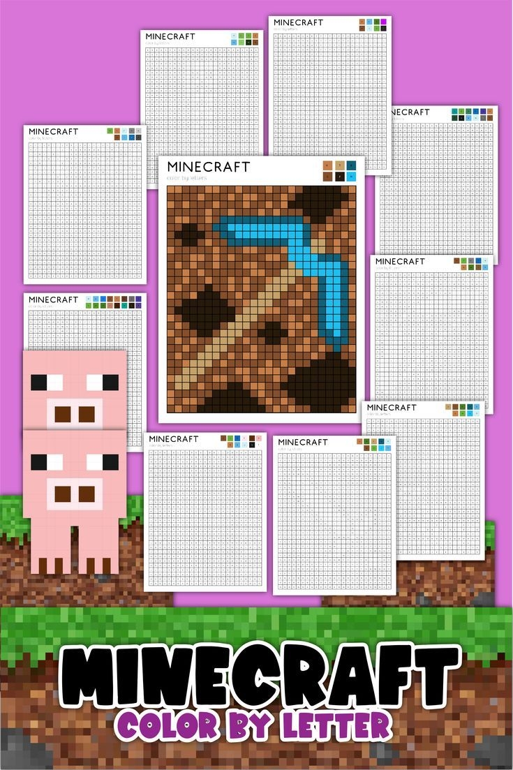 Minecraft Coloring Pages Color By Letter Printable Activities For Kids 