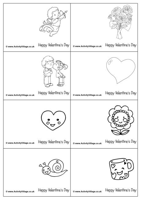Mini Valentine Colouring Cards