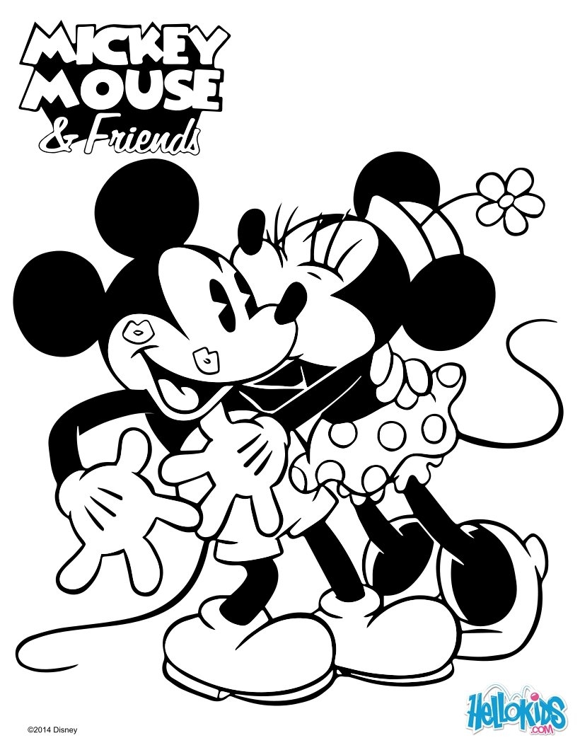 Minnie Mouse And Mickey Coloring Pages