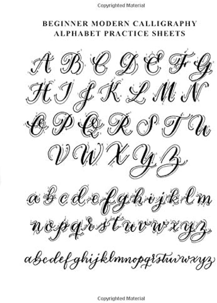 Modern Calligraphy Alphabet Practice Sheets Basic Calligraphy And 