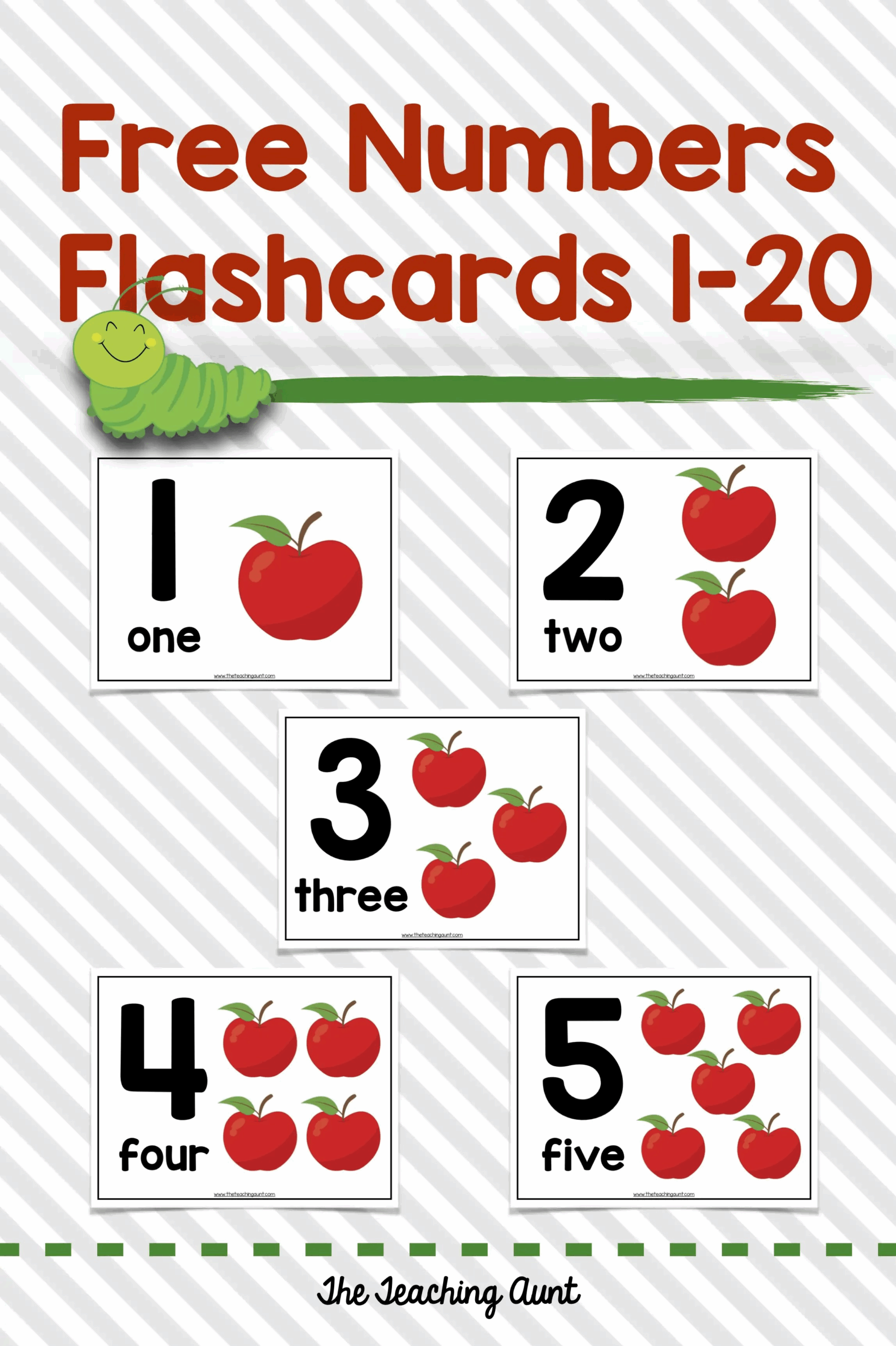 1 to 20 number cards printable