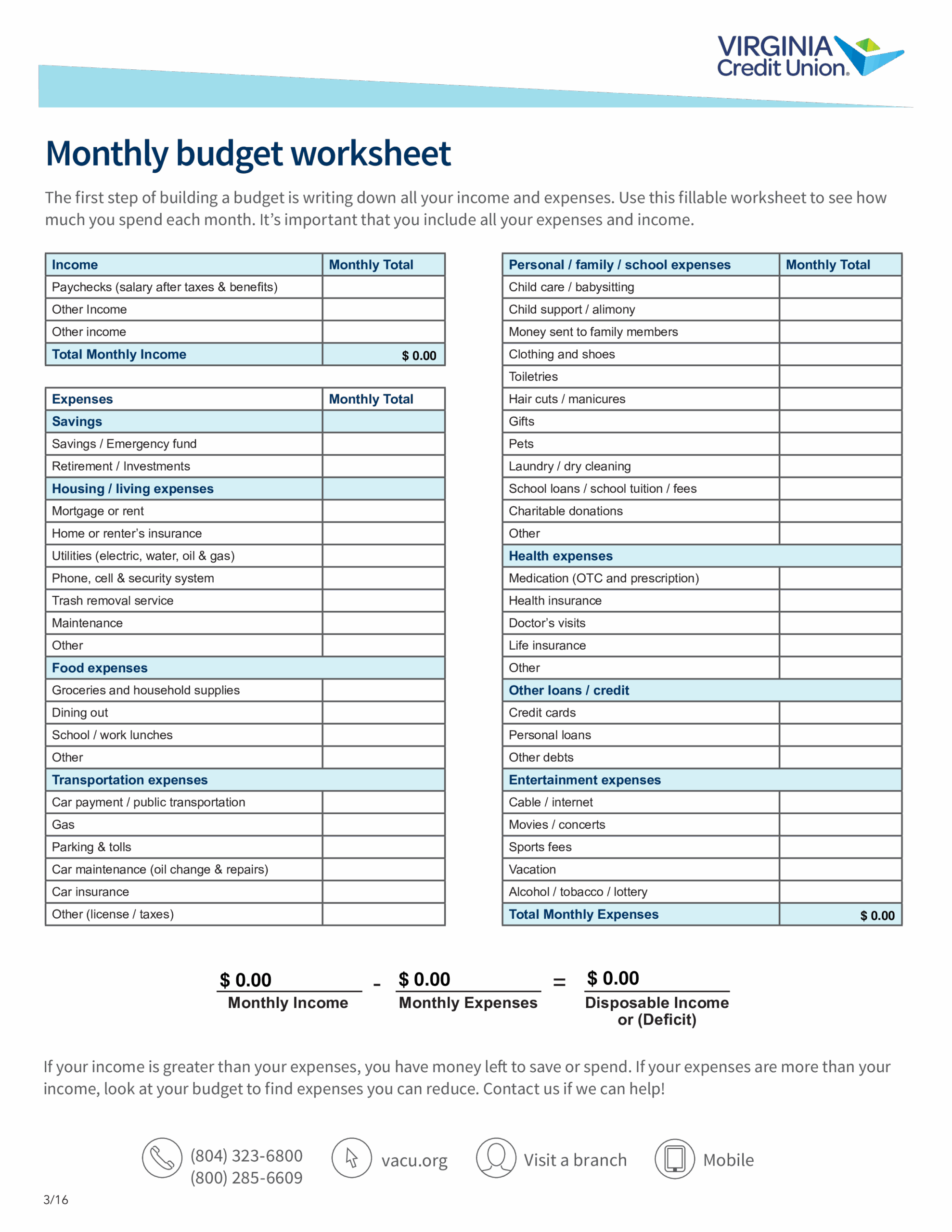 Monthly Budget Work Sheet How To Create A Monthly Budget Work Sheet 