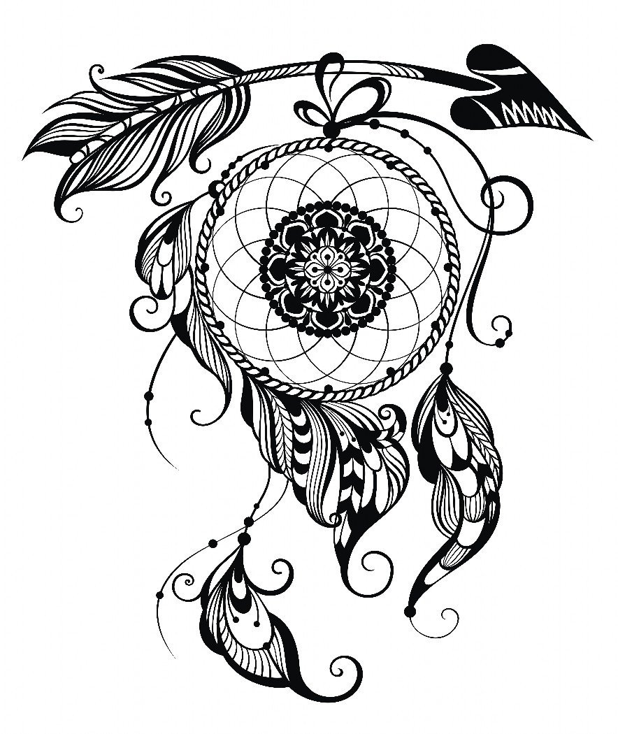 Moon Dream Catcher Coloring Page Coloring Pages