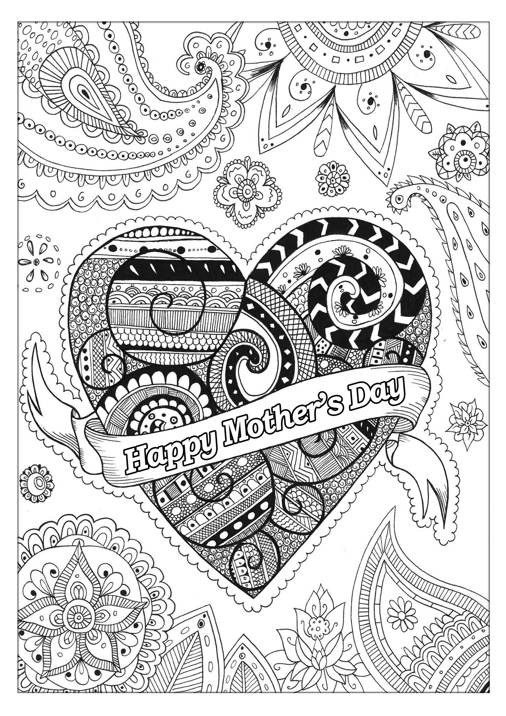 Mother S Day 2 Mother 39 s Day Adult Coloring Pages