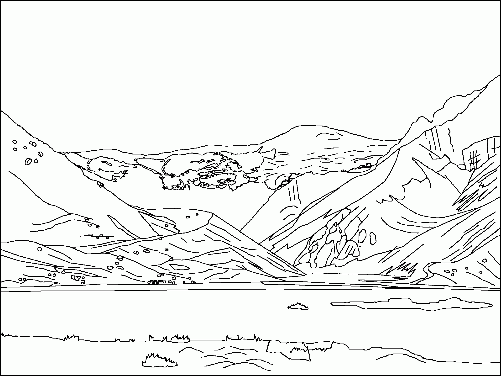 Mountains Coloring Page Coloring Home