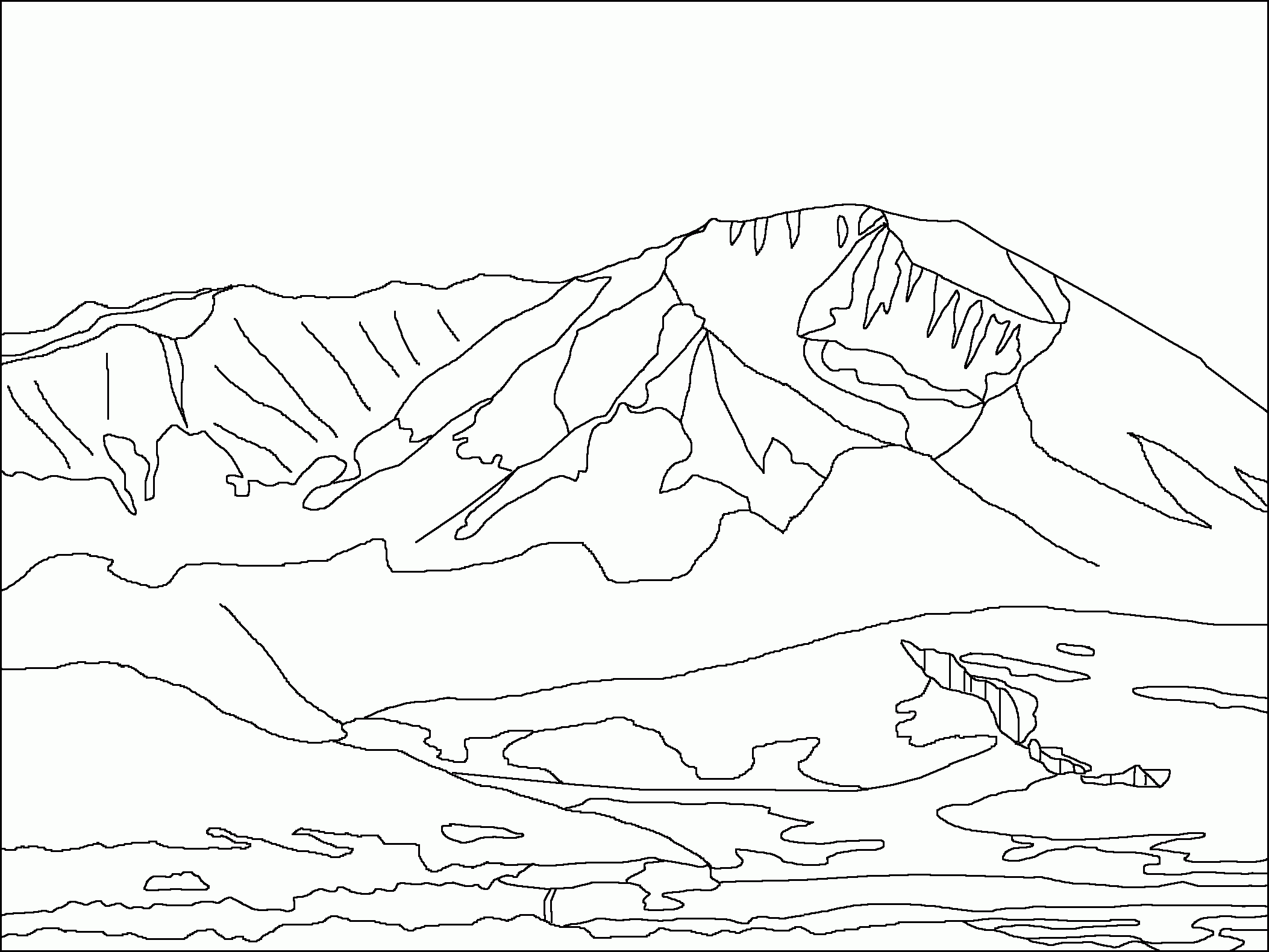 Mountains Coloring Page Coloring Home