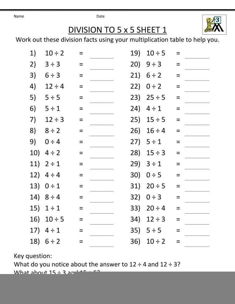 Multiplication And Division Worksheets Grade 3 Multiplication Worksheets