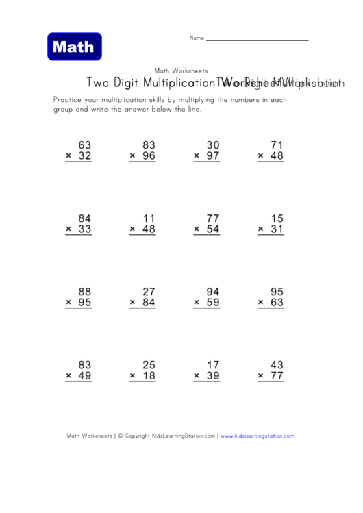 2 digit multiplication worksheets pdf
