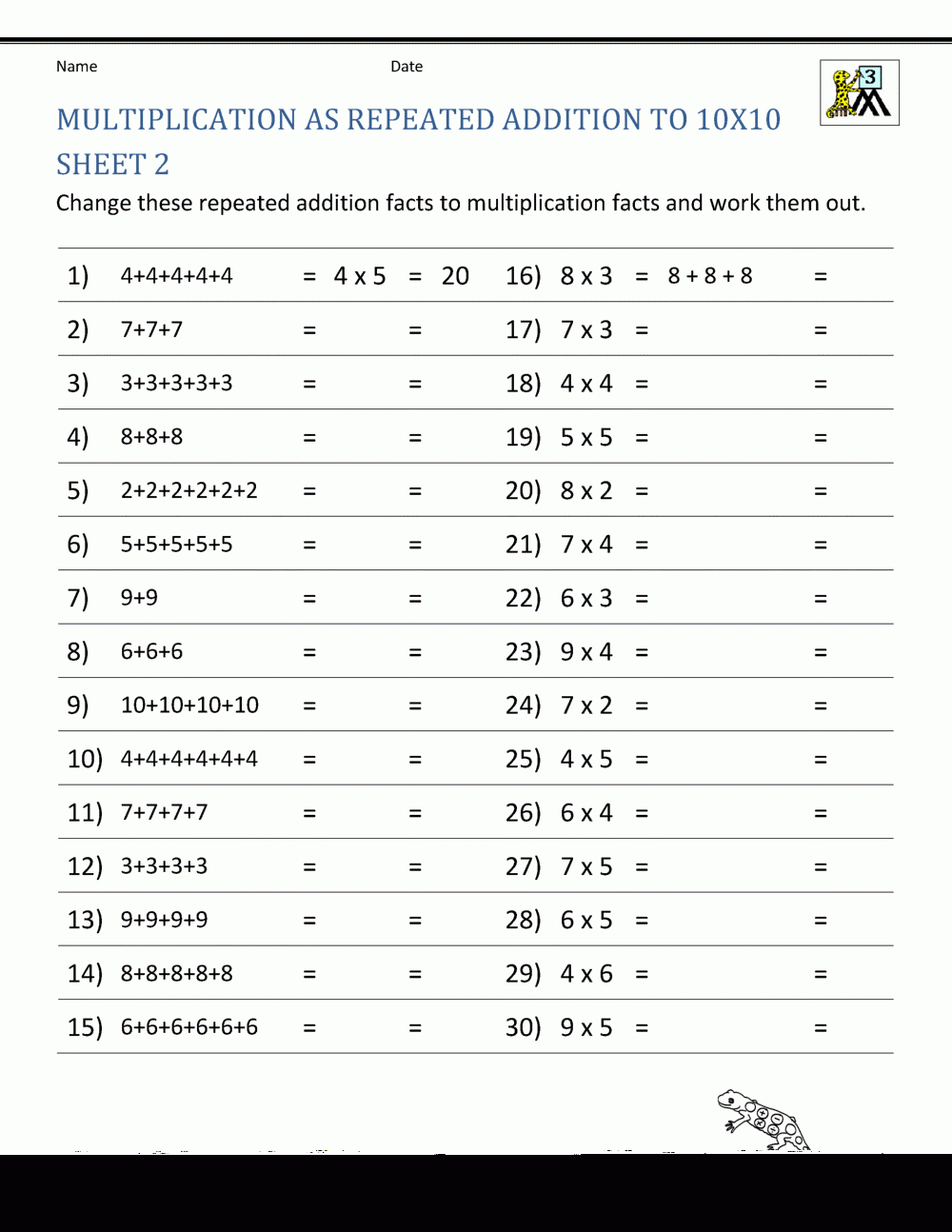 Multiplication Facts Worksheet Generator Free Printable