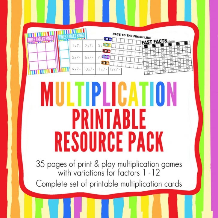 Multiplication Games Printable Pack 10 Times Tables Games For Times 