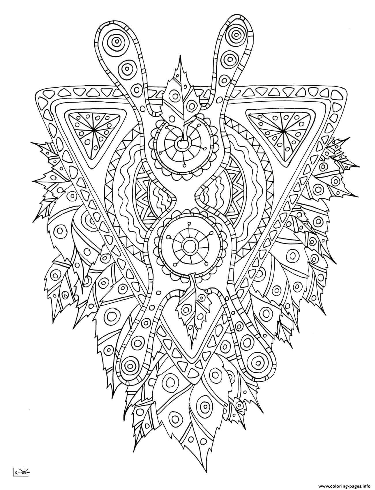 Mythical Creature With Tribal Pattern Adults Coloring Pages Printable