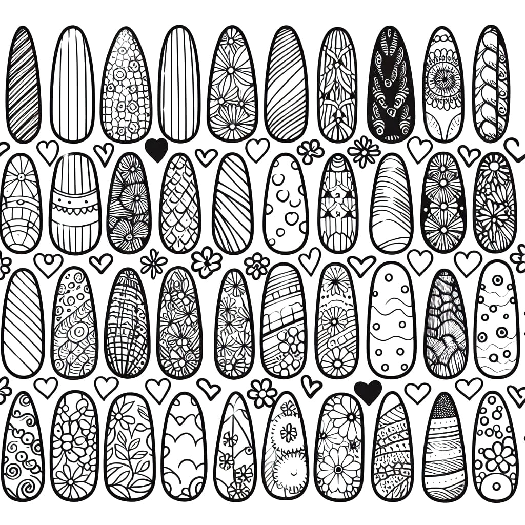 Nail Art Coloring Pages Coloring Nation