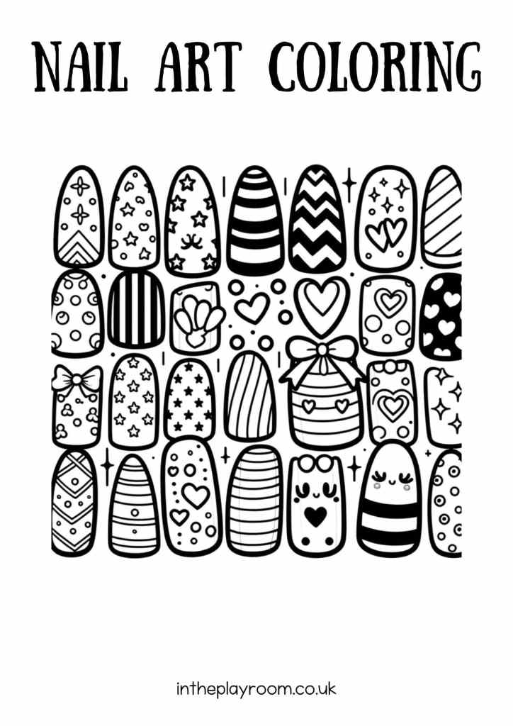 Nail Art Coloring Pages Coloring Nation