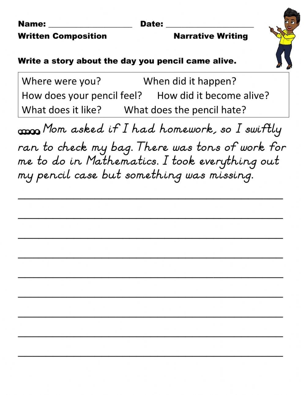 Narrative Writing Worksheets Worksheets Library