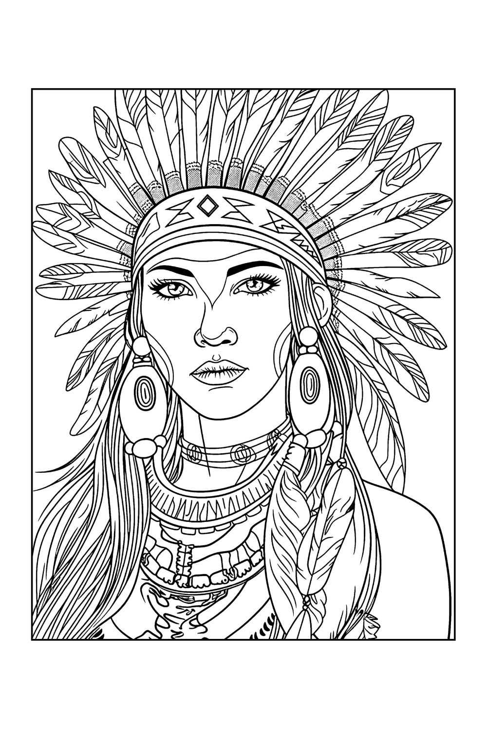 Native American People Culture Coloring Book 50 Unique Designs Of