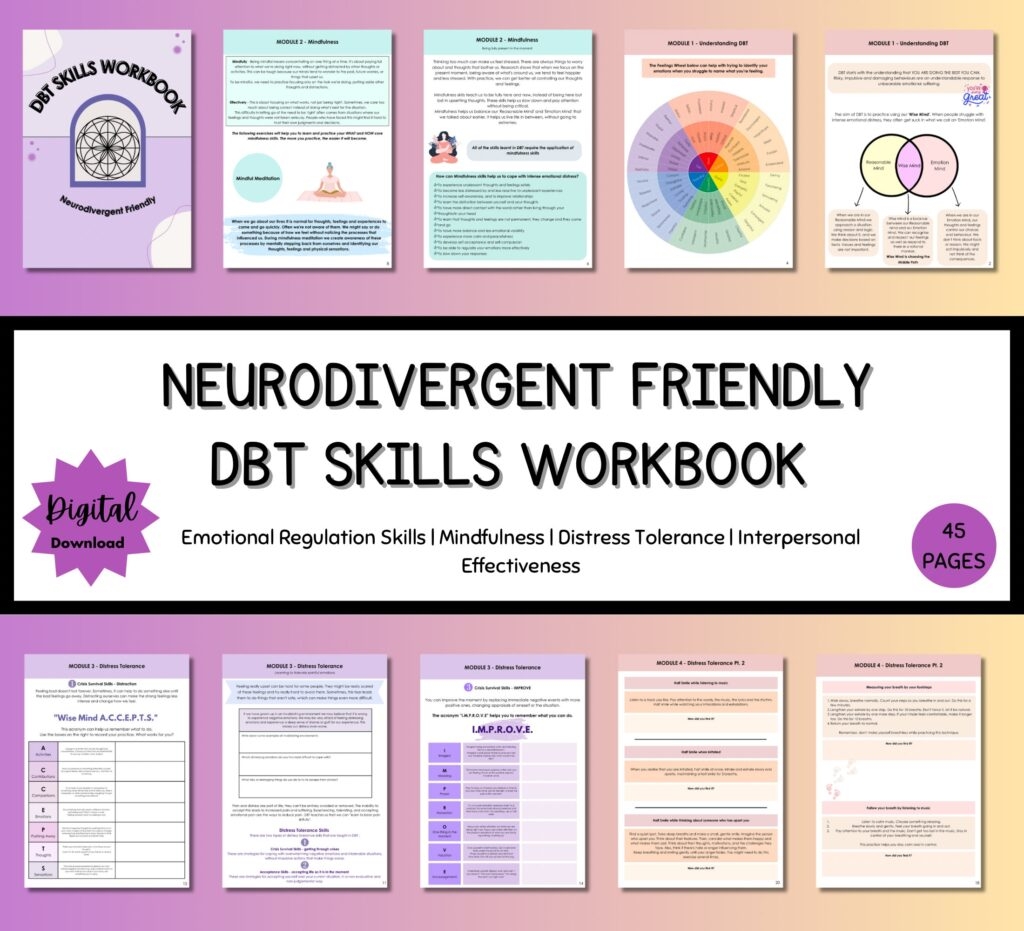 Neurodivergent Friendly DBT Skills DBT Worksheets DBT Emotional 